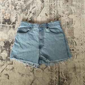ZARA distressed denim shorts